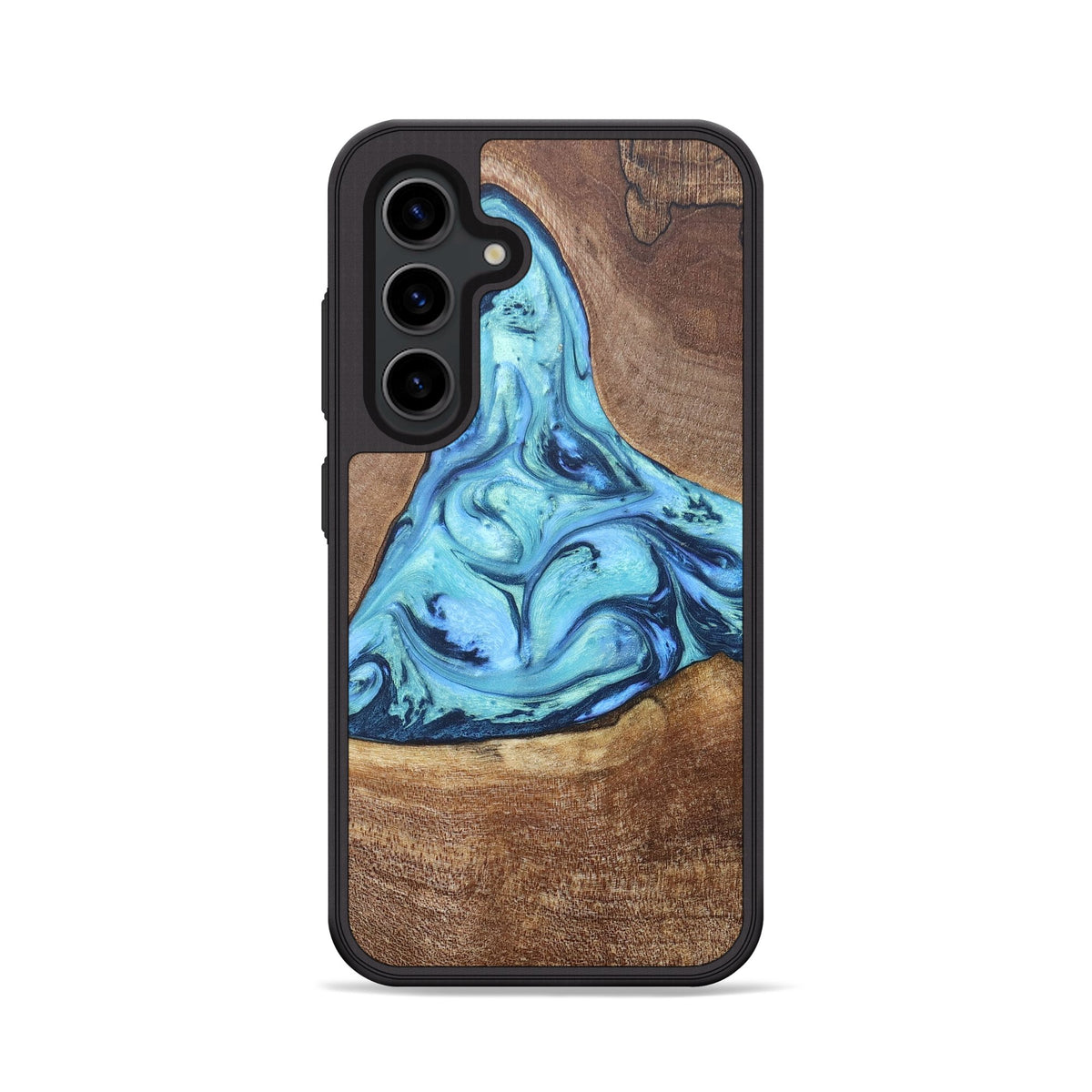 Galaxy S24 Ultra Wood+Resin Phone Case - Kristine (Blue, 684032