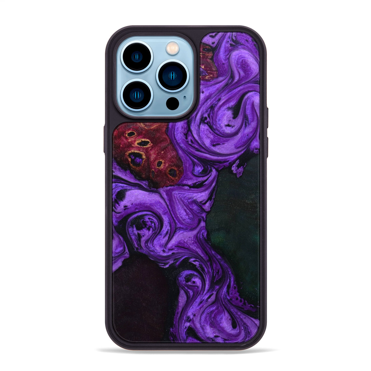 iPhone 14 Pro Max Wood+Resin Phone Case - Caitlin (Mosaic, 643834) - Carved